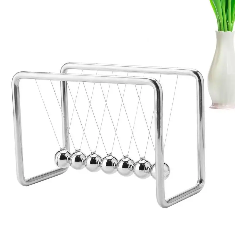 Newtons Cradle Pendulum With 7 Beads Desktop Decoration Anti Stress Science Physics Gadget Swinging Kinetic Balls