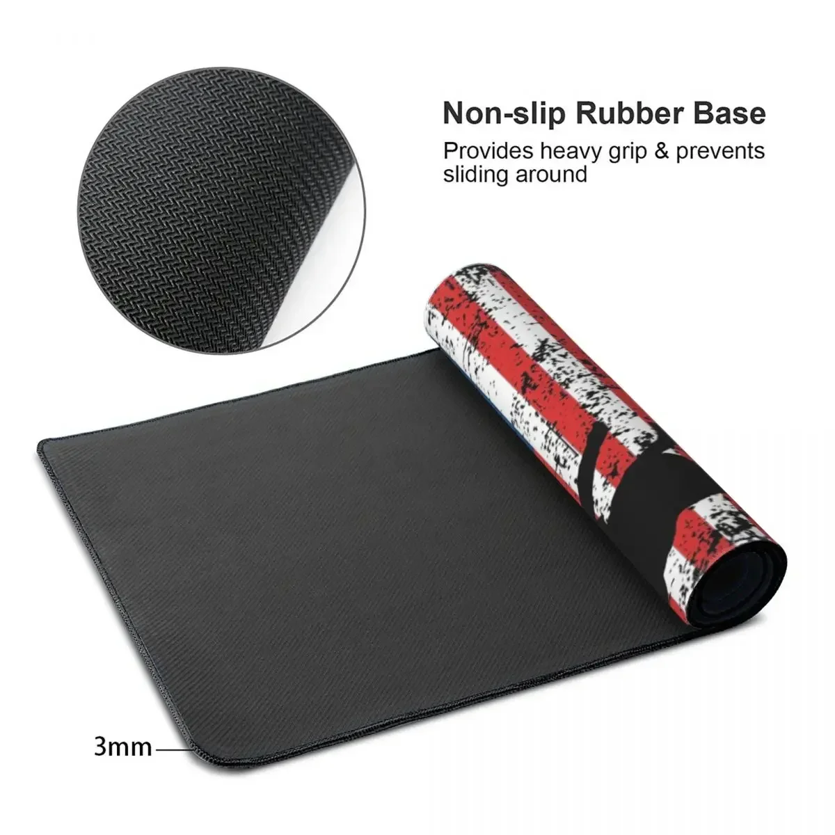 Bull Rider, Rodeo, American Flag Large Mouse Pad Computer Keyboard Mouse Mat Gamer PC Laptop Desk Mat Accessories Table Mats