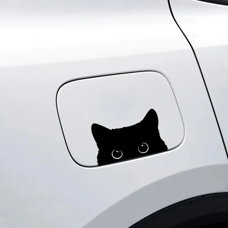

1 Piece Hot Car Sticker Accessories Poor Cat Is Stealing with Big Eyes Watch Vinyl Car Styling Cover Waterproof PVC