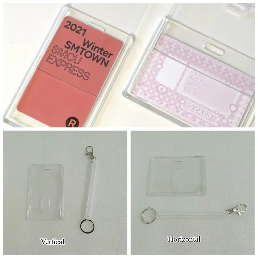 1PC Daily Commute Friendly, Multi-Slot Clear Card Pouch with Elastic Clip