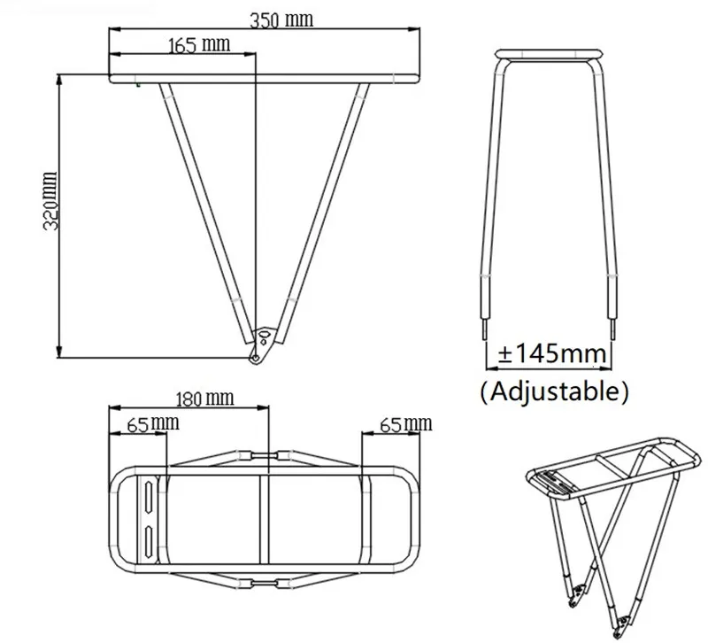 406 451 20-24 Inch Retro City Bicycle Rear Cargo Racks 304 Stainless Steel Folding Bike Rack Luggage Carrier