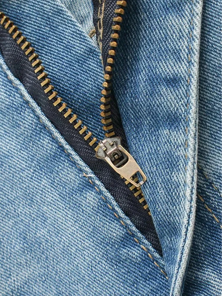 レディース ハイウエストスキニーデニムパンツ アメリカンヴィンテージ ウォッシュド ローエッジ リップド セクシー スパイス ガールズスタイル レディースファッション