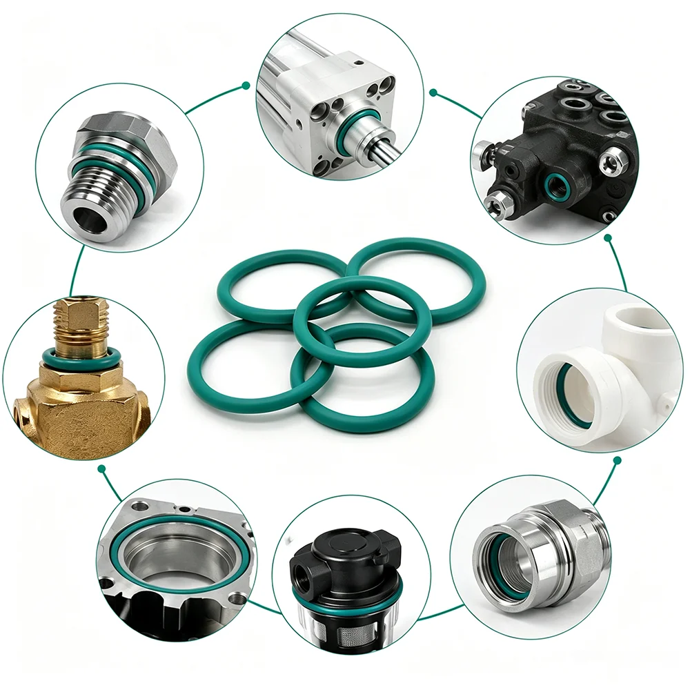 150PCS FKM Green O-ring Set OD 8-20mm CS 1.5/1.9/2.4mm Oil Resistant/Acid Alkali Resistant/Oil Circuit Sealing Combination Kit
