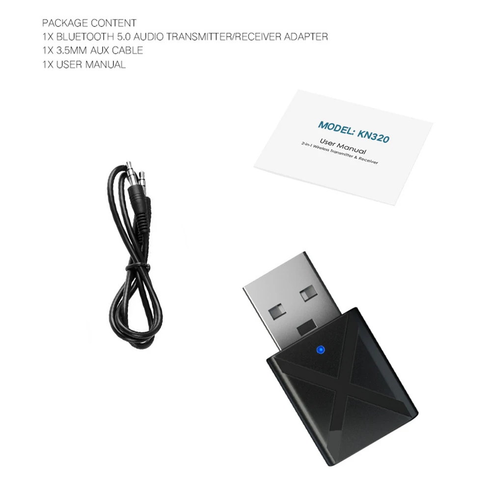 1/2/3PCS Audio Adapter Standard 5.0 Wireless Music Streaming Multi-device Compatibility Low Latency Sound Quality