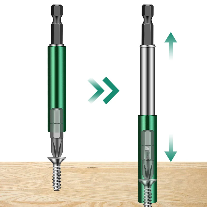 80/120mm Magnetic Hexagonal Handle Extension Connecting Rod 1/4 Telescopic Quick Release Electric Drill Screwdriver Bit Holder