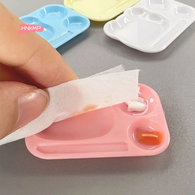 1Pc Cartoon Nail Art Kleurenpalet Plastic Gel Polish Mengbak met Borstelhouder DIY Schildergereedschap voor Nagelkunstwerk