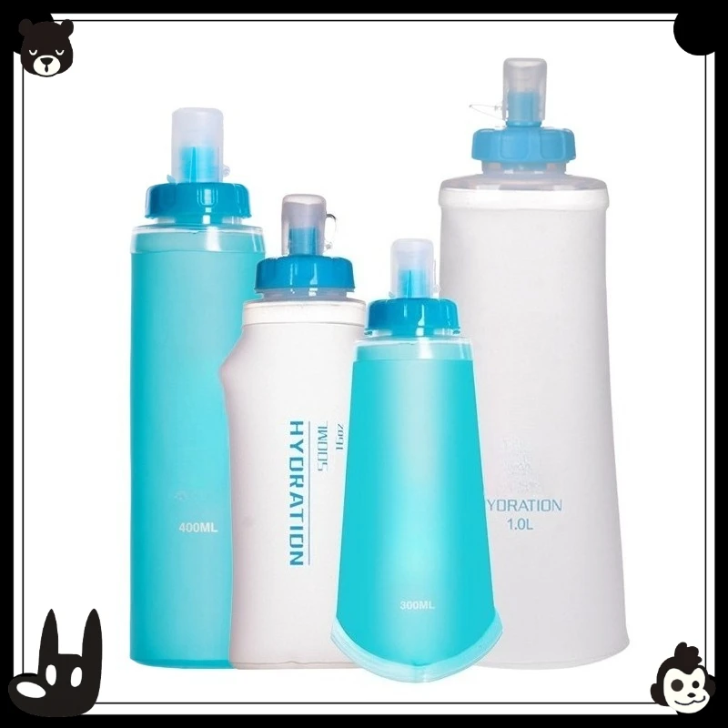 Portable Foldable Leakproof Soft Water Bag Outdoor Sports Hydration Bottle Marathon Cycling Hiking Running