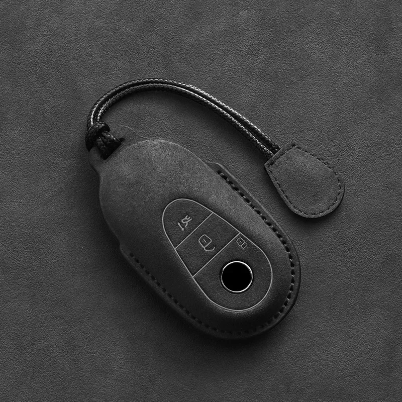 Leather Car Key Case Cover For Mercedes Benz A C E S G Class W177 W205 W213 W222 X167 AMG GLC CLE CLA GLB GLSCar Accessories