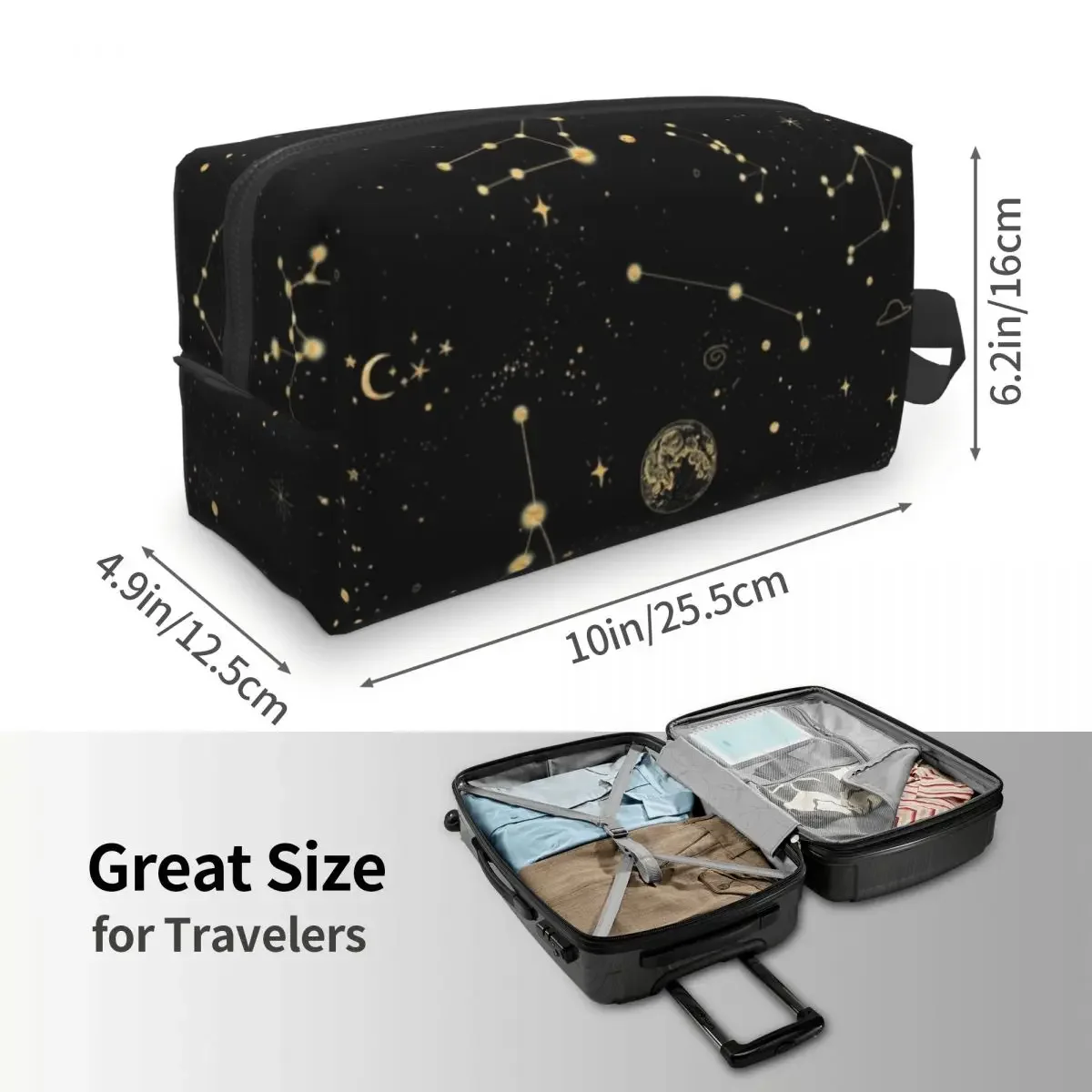 Custom Into The Galaxy Travel Cosmetic bag for Women Space Constellation Makeup Toiletry Organizer Lady Beauty Storage Dopp Kit