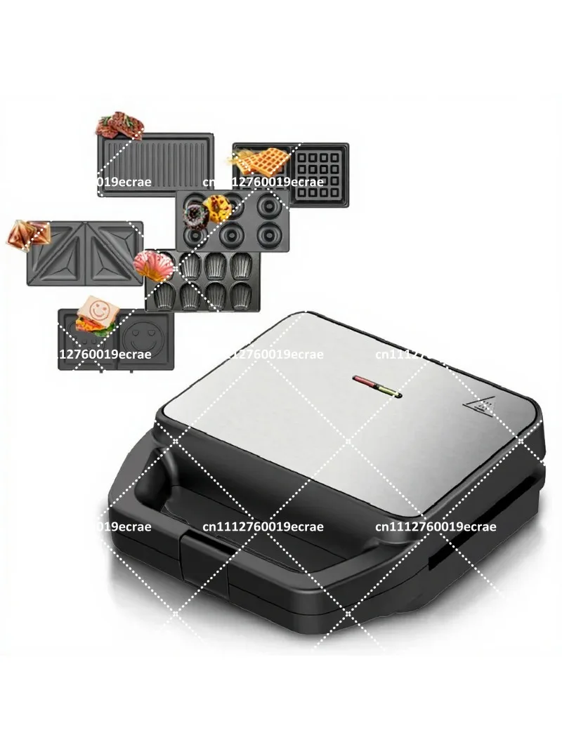 6-in-1 Waffle Maker Sandwich Press Breakfast Maker Portable Baking Machine
