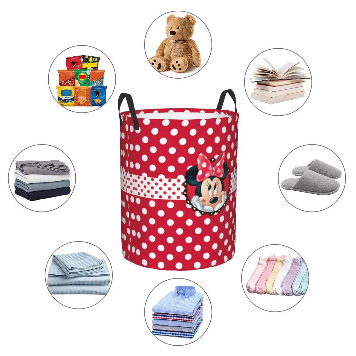 Minnie Mouse Toys Storage Basket Box Organizer Bins for Nursery Room