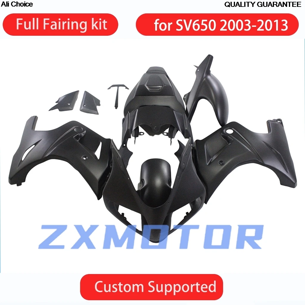 100% Fitment Fairing Kit SV1000S 2003-2008 2009 2010 2011 2012 2013 Matte Black Motorbike Full Set Fairings for SV650S 03-13