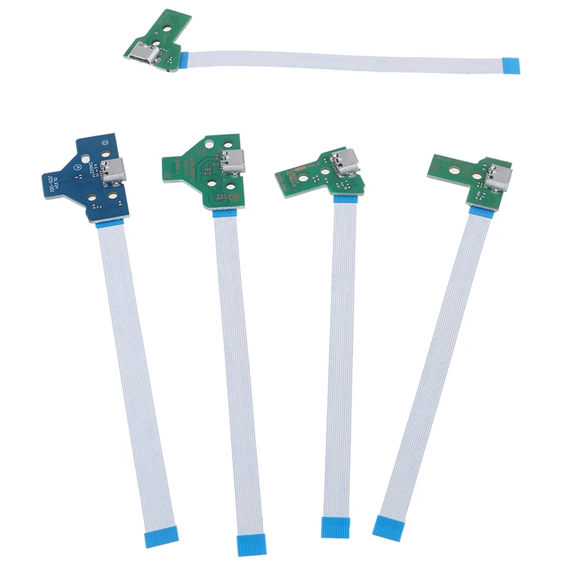 USB Charging Port Socket Board With Flex Ribbon Cable For 12Pin JDS-011/JDS-030/JDS-040/JDS-055 14Pin JDS-001 For PS4 Controller