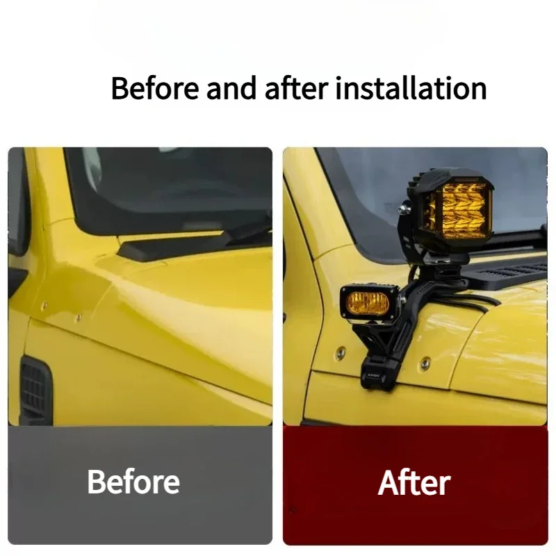 For GWM Tank 300 2026 A-Pillar Dual Light Extension Bracket, Modified Hood LED Dual Light Quick-Release Bracket Accessory