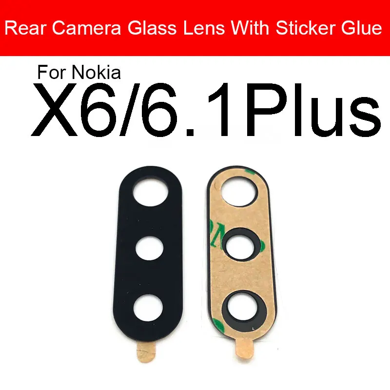 Rear Camera Glass Lens For Nokia 3 3.1 5 5.1 6 6.1 6.2 7 7.2 8 8.1 Plus X5 X6 X7 X71 Back Camera Lens Glass + Adhesive Sticker