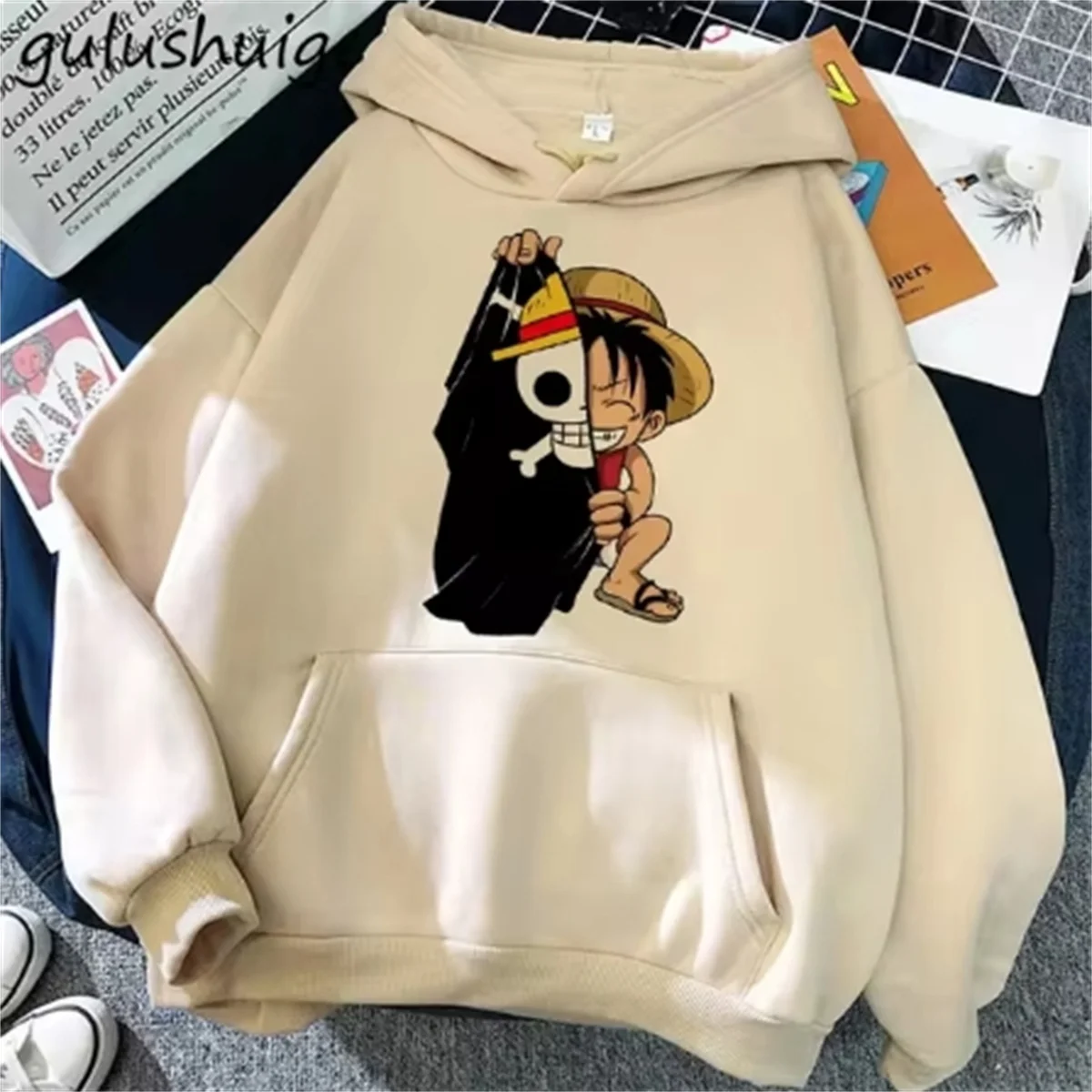 

One Piece Lu Fei Autumn And Winter Long-Sleeved Hoodie Boys And Girls Of The Same Style, 3D Printed Pattern, Simple Fashion Tren