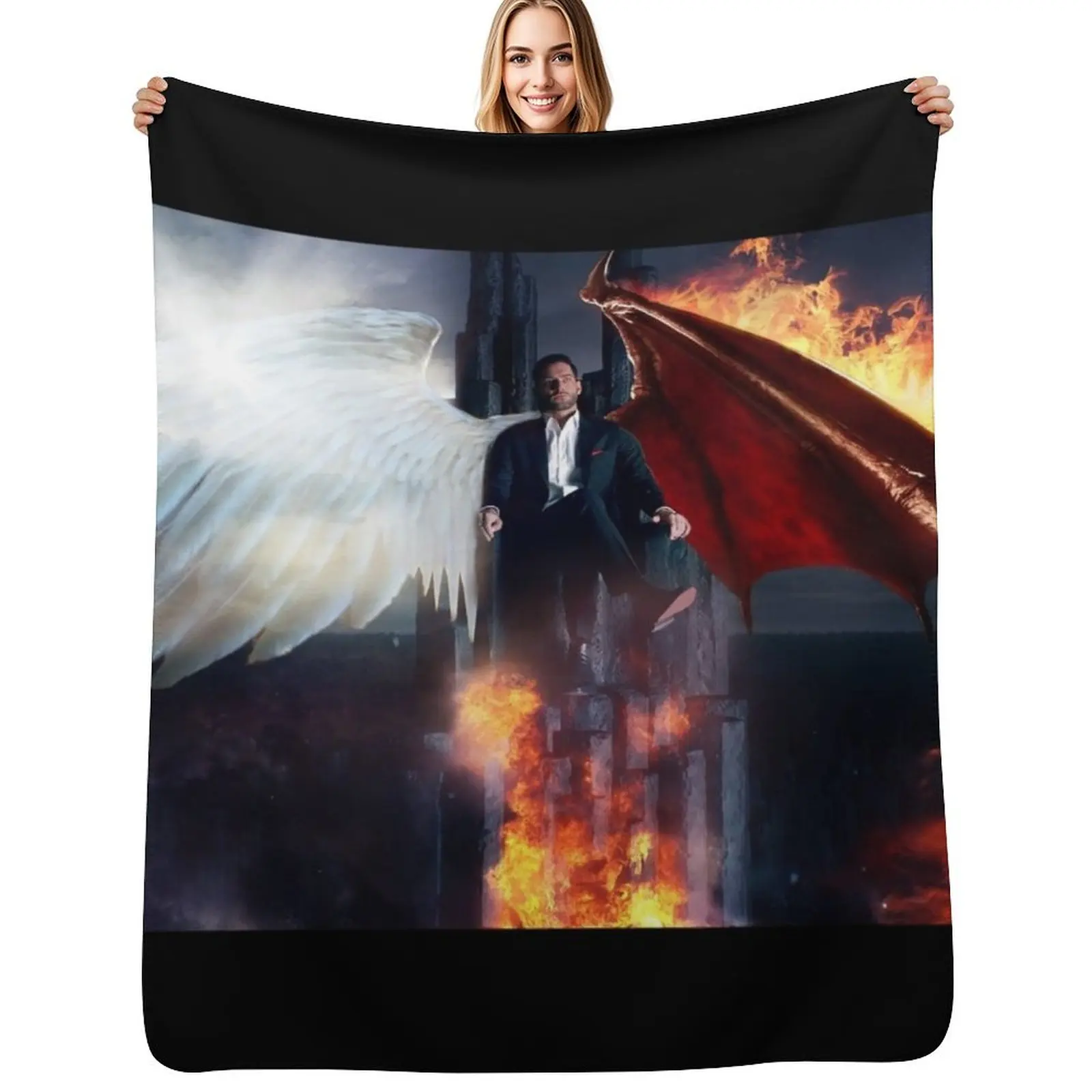 Lucifer - Hellish Throne Throw Blanket Air Conditioner Soft Blanket for Office Home