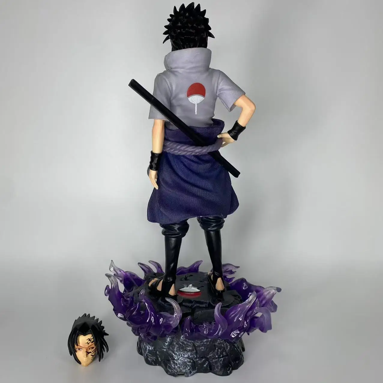 38cm New NARUTO Anime Figure Uchiha Sasuke Peripheral Model Double-headed Statue Desktop Decoration Ornaments Birthday Gifts Toy