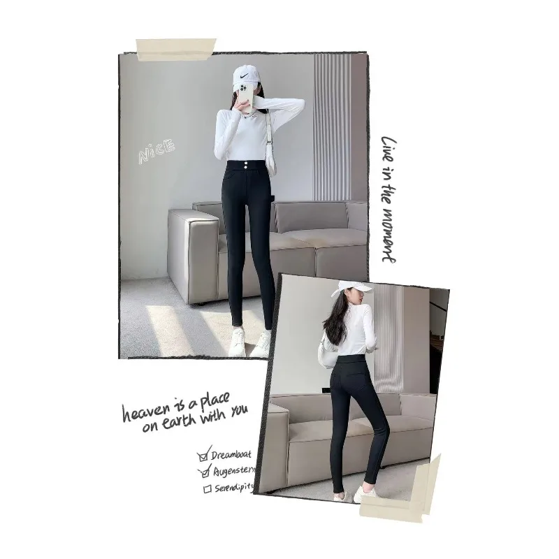 النساء مفتوحة المنشعب الحراري صوف مبطن السراويل سليم صالح الكاحل طماق الأسود اليوغا السراويل الدافئة الحرارية الشتاء الجوارب عالية