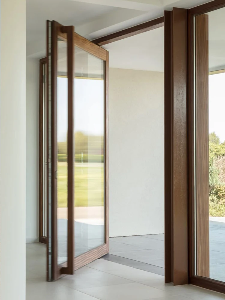 

Передние двери Основная входная поворотная дверь Внутренняя внешняя входная дверь Одинарная алюминиевая двойная стеклянная домашний декор на заказ