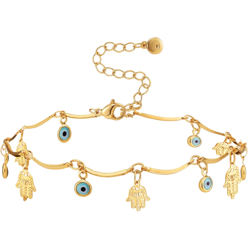 

Buddha Hand Pendant Ankle Chain Anklets for Teen Girls Adjustable Golden Alloy Woman