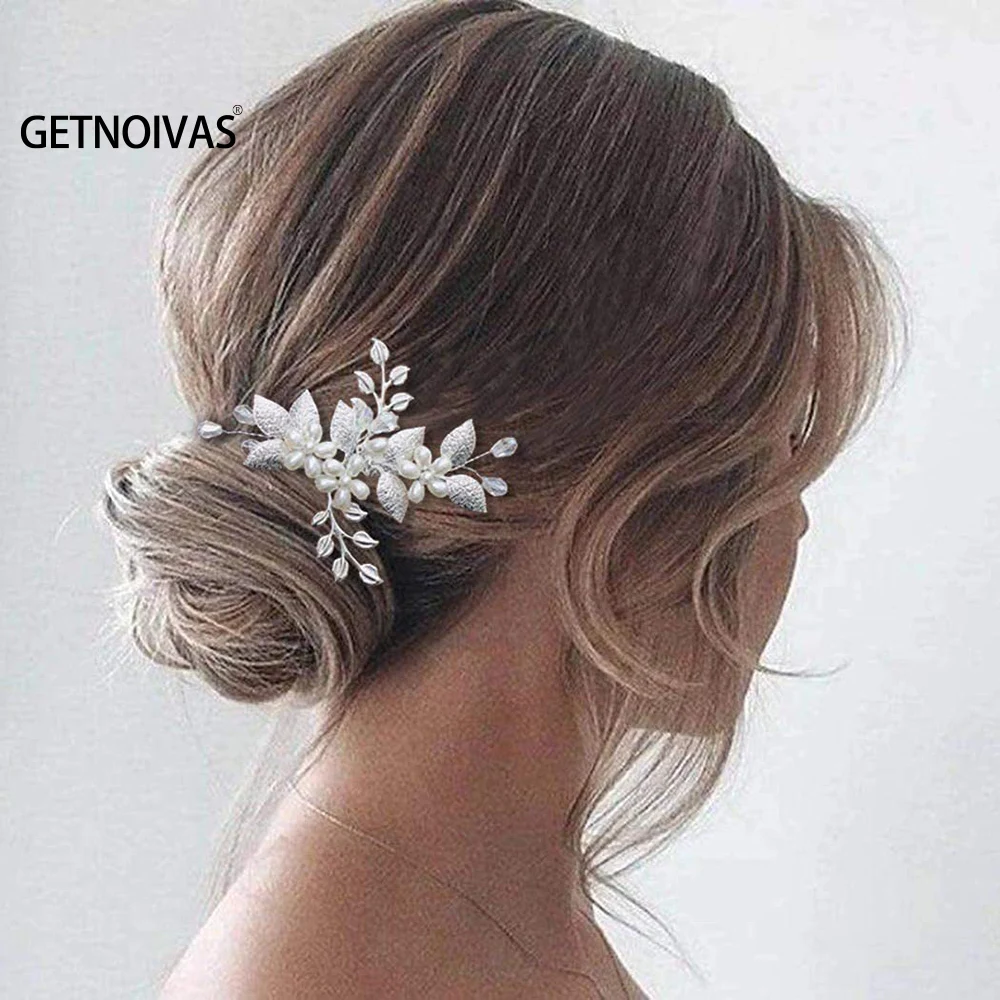 Peines de pelo de boda en forma de U, pinzas para el cabello de perlas, accesorios para la cabeza, adornos de joyería, tocado nupcial, herramientas