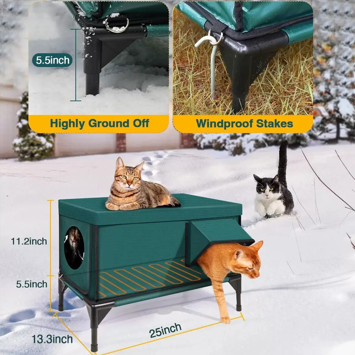 Winter Cat Nest Outdoor Heating Insulation Cat Nest Foldable Cat Cage Room Pet Fence Tent Used for Pet Warm Houses