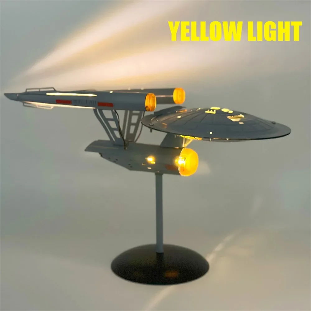 Imagem -02 - Star Trek Enterprise Model Metal Aircraft Flying Saucer Luz Noturna Ornamentos com Luz Starship Collectible Modelo Decoração 1:1000