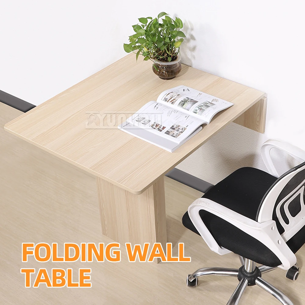 

Wall Mounted Wall Dining Table 75x90cm Home Office Computer Study Table Desk Folding Bar Hardware Accessories with stand