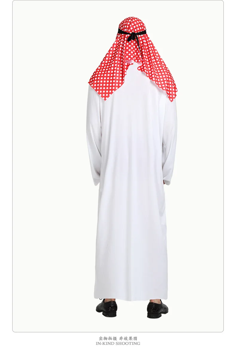 Middle East Adult Men Women Arabian Arab Sheikh White Robe Headscarf Halloween Costume Cosplay