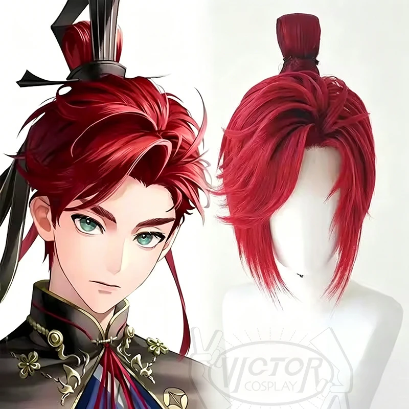 Sun Quan Cosplay Styled Wig Game Ashes Of The Kingdom Customized Heat-resistant Synthetic Hair Halloween Party Cosplay Wigs