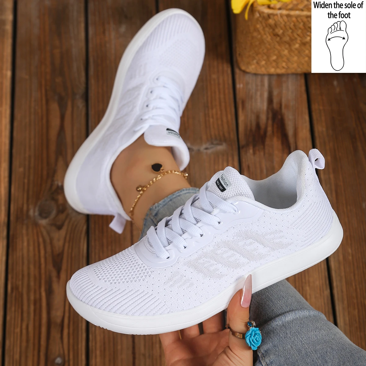 Ladies' Fat Wide Last Sports Outdoor Shoes Fabric Front Strap Lightweight Soft Bottom Simple and Versatile Casual Outdoor