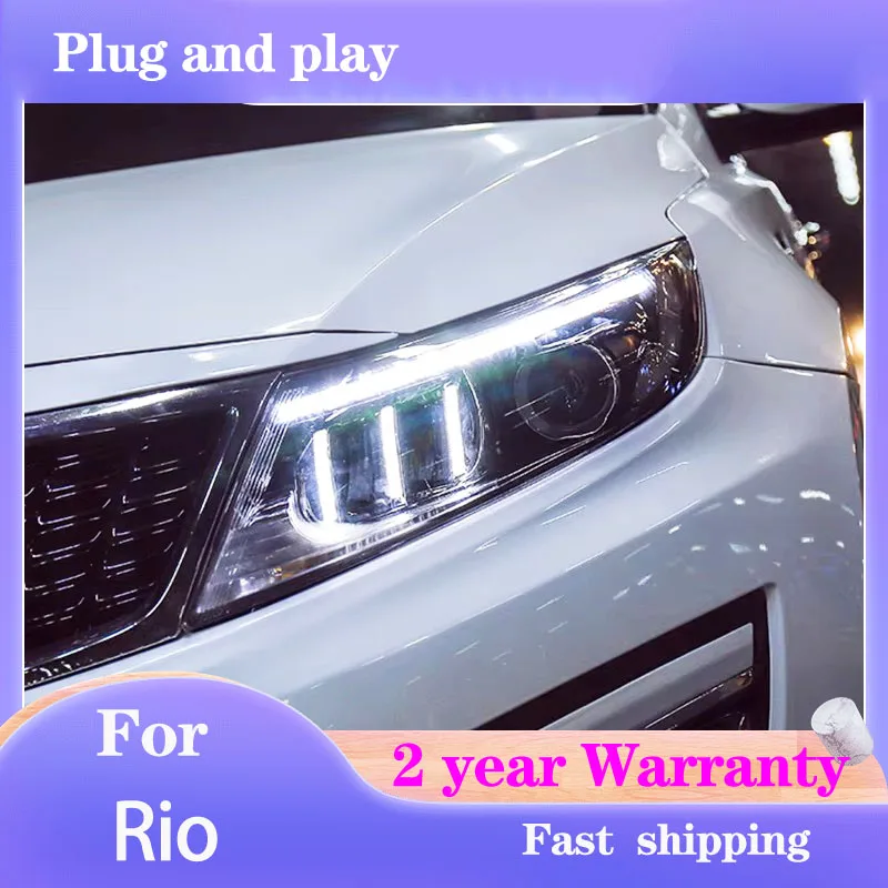 

Car Styling for Kia Rio Headlights 2014-2015 K5 Headlight DRL Turn Signal Low High Beam Projector Lens