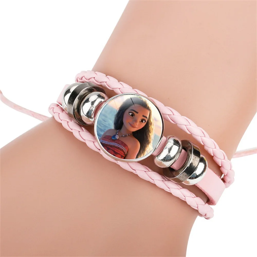 Nueva película de Disney Moana 2 pulsera de princesa pulsera de cuentas para niños joyería tejida de Anime lindo regalos de fiesta de cumpleaños de dibujos animados de moda