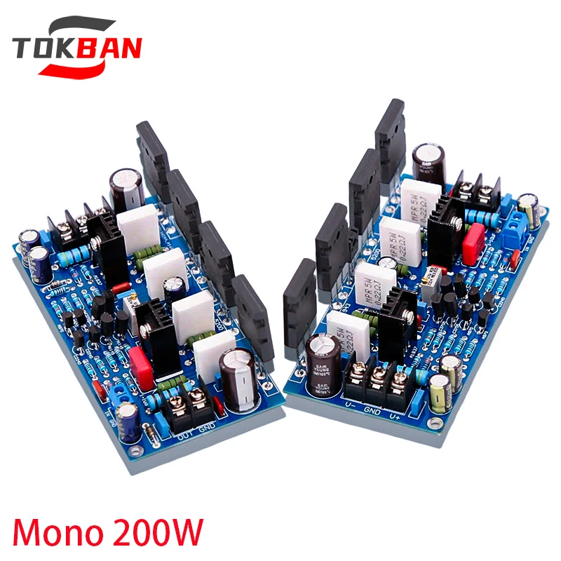 

Плата усилителя высокой мощности TOKBAN AB200 Mono 200 Вт (пара) Hi-Fi усилитель класса AB подходит для домашнего кинотеатра