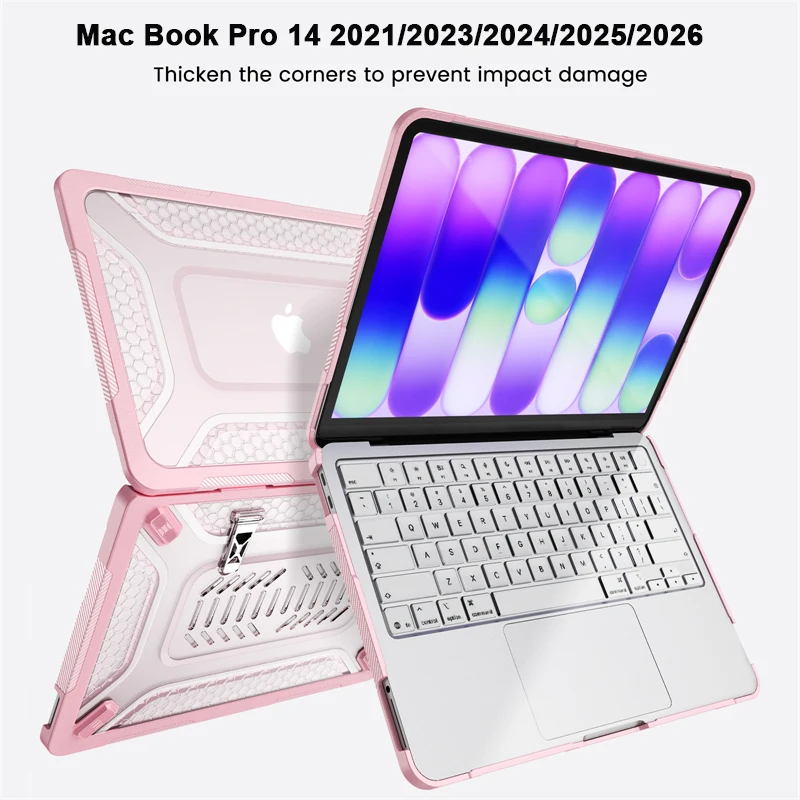 Laptop Case For Mac Book Pro 14 M5pro M5max M5 M4 M3 M1 Max M1 Pro 2021 2023 2024 2025 2026 Kickstand Cases Shockproof Cover
