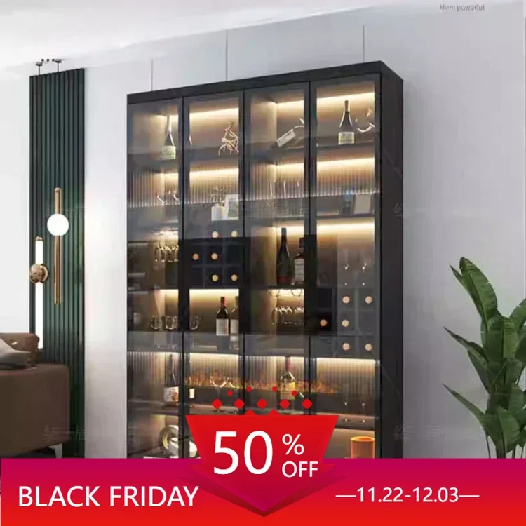 Wine Cabinet Glass Display Modern Light Luxury Home Small Living Room Dining Side Storage Cabinet Meuble Vin Bar Furniture