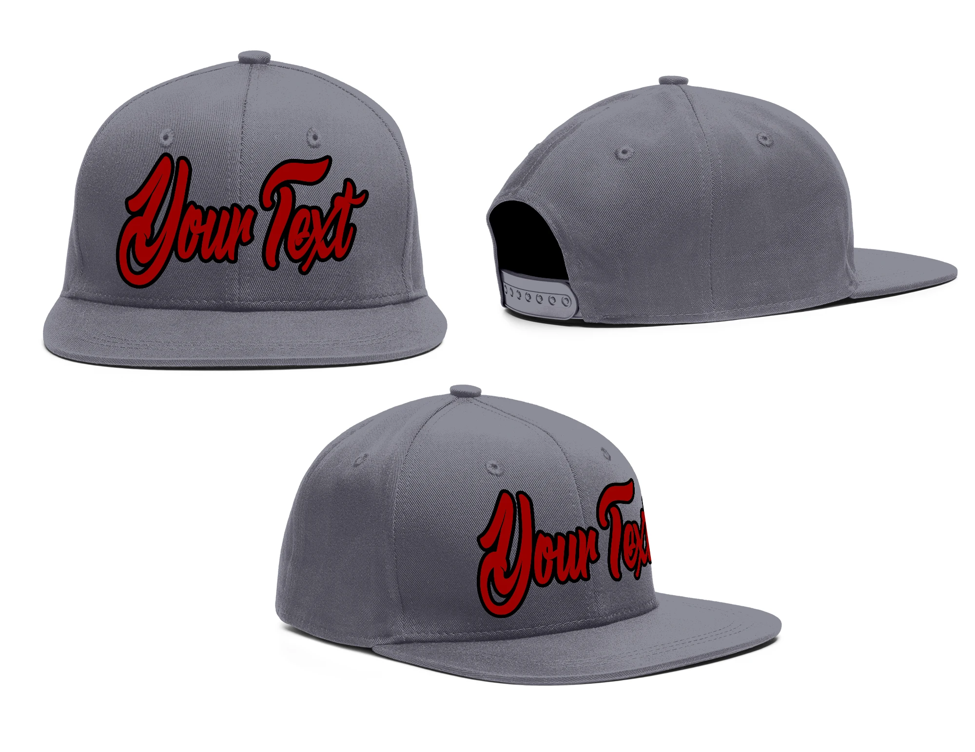 

3 Piece Custom New Fashion baseball cap Cool Hip Hop Caps Adult Flat Peak Letter Personalized embroidery snapback hats Men Women
