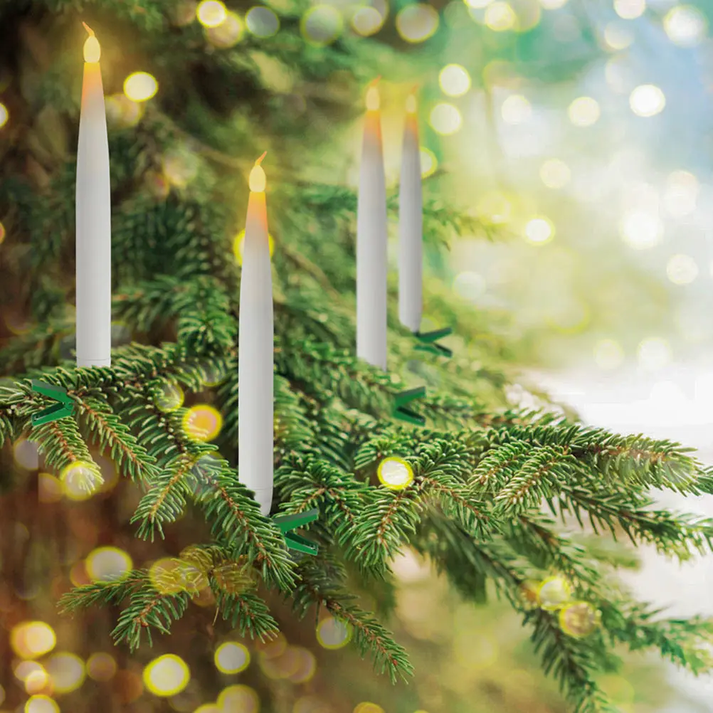 

6pcs White LED C les Long Pole ABS Material Christmas Decor Warm White C Party Supplies Stable Base LED Lighting
