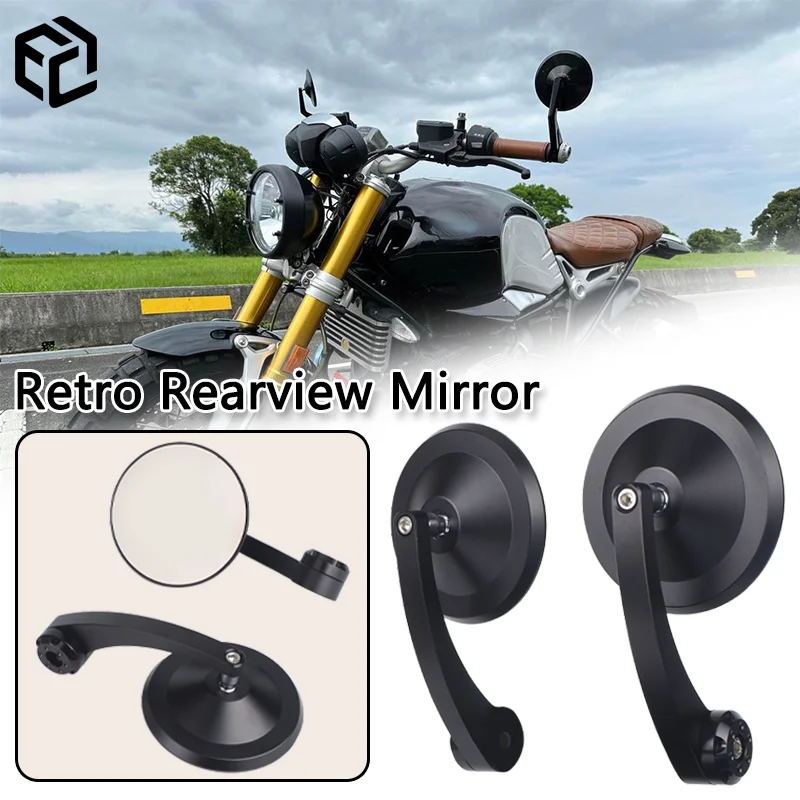 

For BMW R18 R9T R NINE T Motorcycle Bar End Side Mirror Retro Rearview Mirror Handlebar Rearview CNC Aluminum Moto Accessories