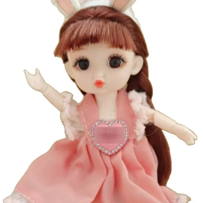 1/8 Kawaii Maruko Mädchen Prinzessin Puppe Spielzeug 17 cm BJD Puppe Gelenke Bewegliche Mode Kleid Kinder Spielen Haus Dress up Spielzeug Geschenk