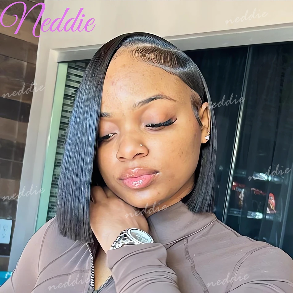 

Летний парик-боб 13X4 с прямой текстурой, короткий, с кружевной передней частью, 13X6, защитный стиль, легко устанавливается, удобен в носке