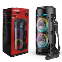 Bluetooth-Compatible Speaker Loud Boombox with Double Subwoofer Deep Bass Lights Outdoor Speaker Support USB/TF/AUX/FM/BT/MIC