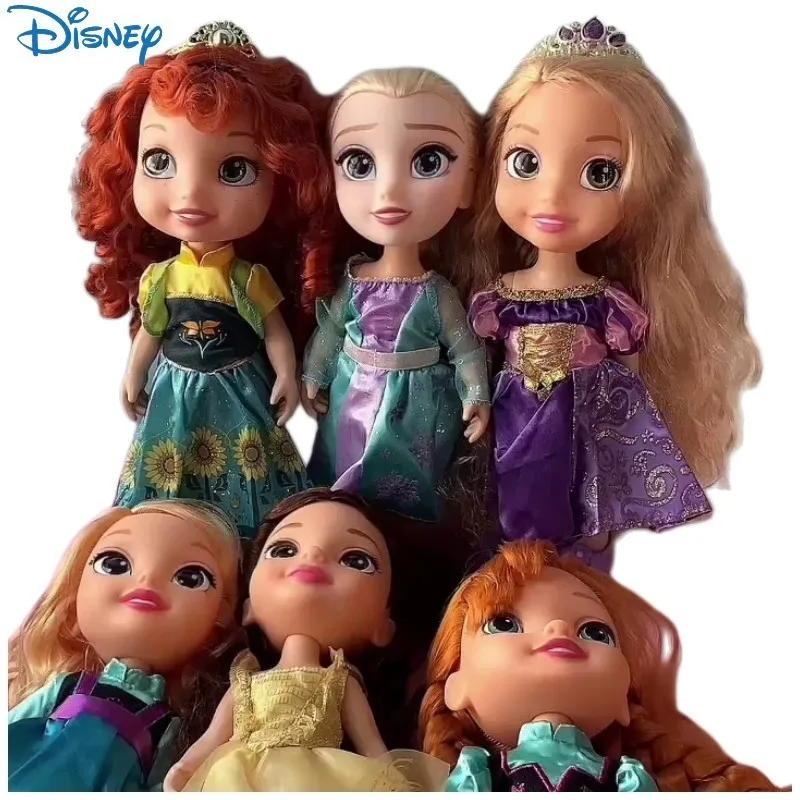 

30cm Disney Elsa Anna Doll Mermaid Rapunzel Bell Princess Doll Genuine Voice Princess Merida Princess Pretend Play for Girl Gift