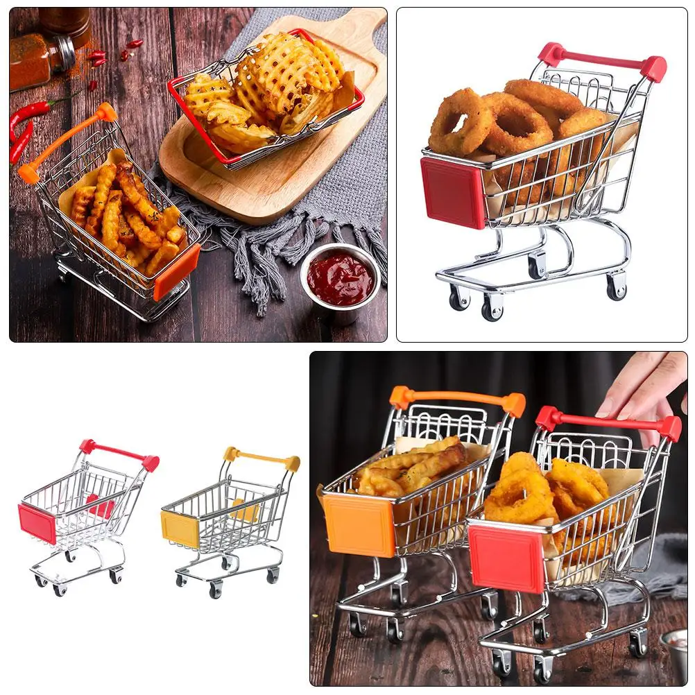 Cesta de frango frito, 2 peças, material de ferro, cesta de comida criativa, restaurante, fritar, mini cor, lanches práticos, ferramenta de cozinha, brinquedo