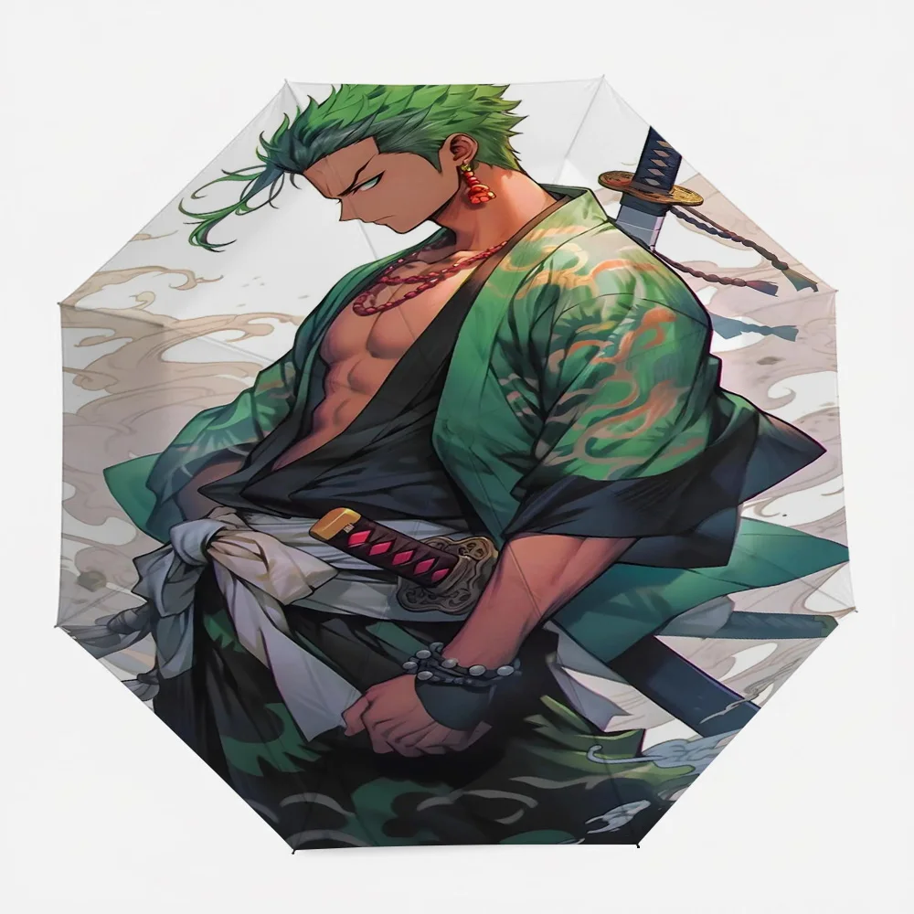 

Зонт-автомат One Piece Roronoa Zoro Wano Country Green Kimono Three Swords Style Anime Art, ветрозащитный, водонепроницаемый, с защитой от УФ-излучения