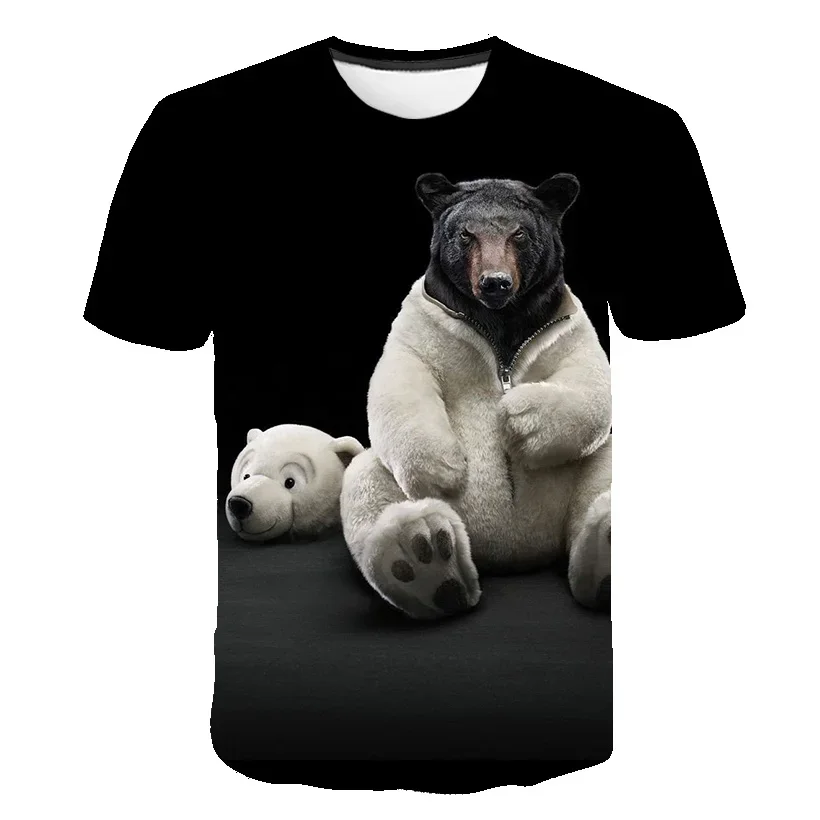 Russian Bear T-Shirts Russia Flag 3D Print Streetwear Men Women Casual O-Neck Oversized T Shirt Harajuku Kids Tees Tops Clothing