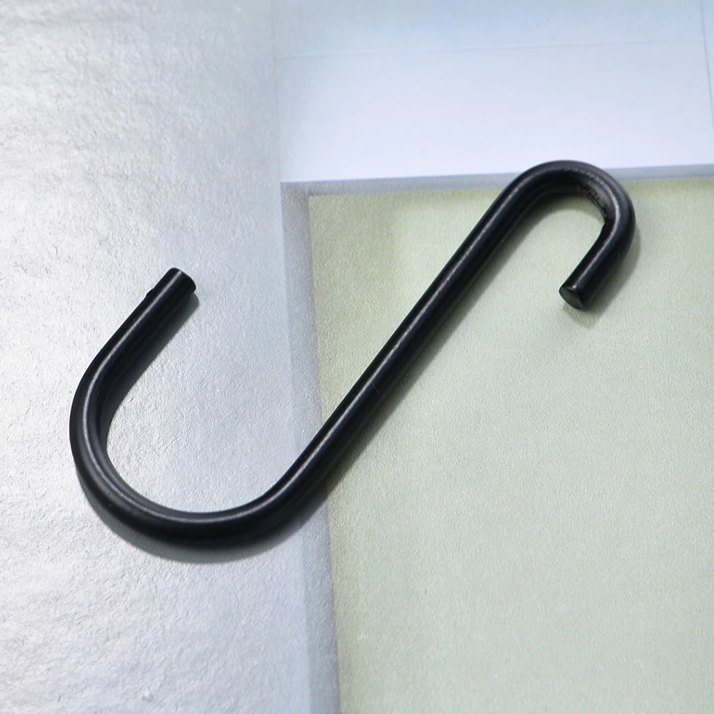 5pcs S-hooks Metal Black 63/76/101mm Hangers Kitchen Utensils Organization Home Storage Wall/Ceiling Hanging Bag Hat Pot Plant