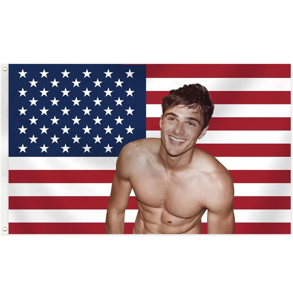 Jacob Elordi American Flag Fascinating Appreciation for Wall Poster College Dorm Or Home Bedroom 3*5FT Durable Polyerter