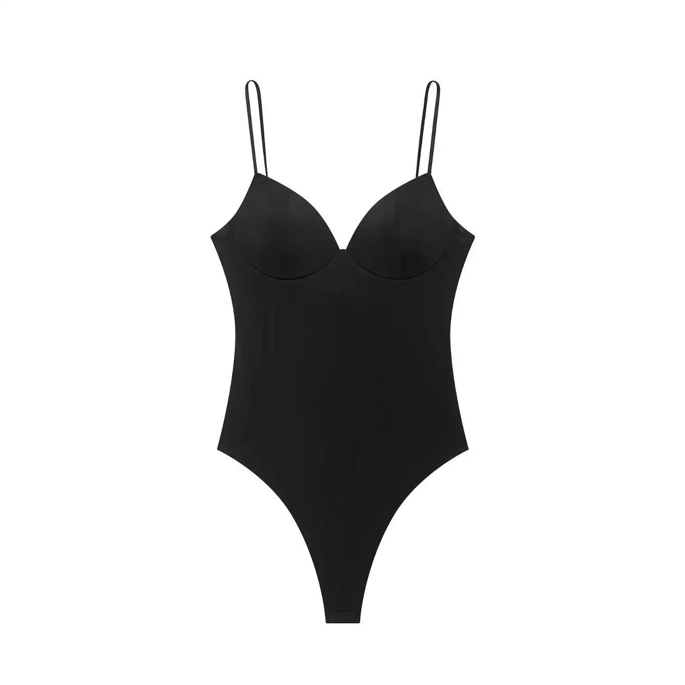 TFMLN Sommer Damen Bodysuit mit Herzausschnitt, ärmellos, einfarbig, Trägerlos, Thong, Body Shaper, Alltagskleidung, 2026 Neu – Detail 2